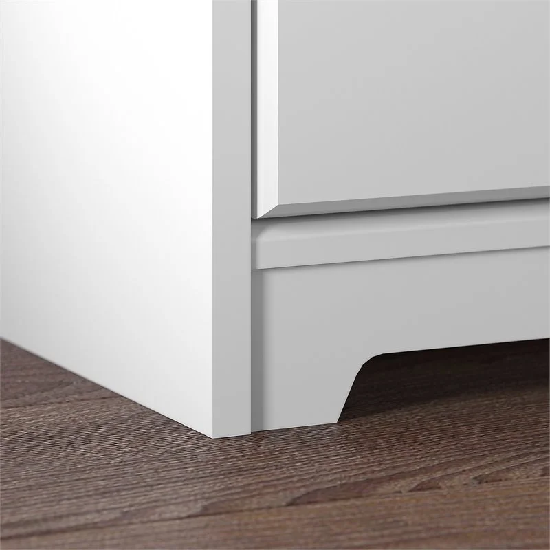 Home Square 2 Drawer Lateral Wood Filing Cabinet Set in White (Set of 2)