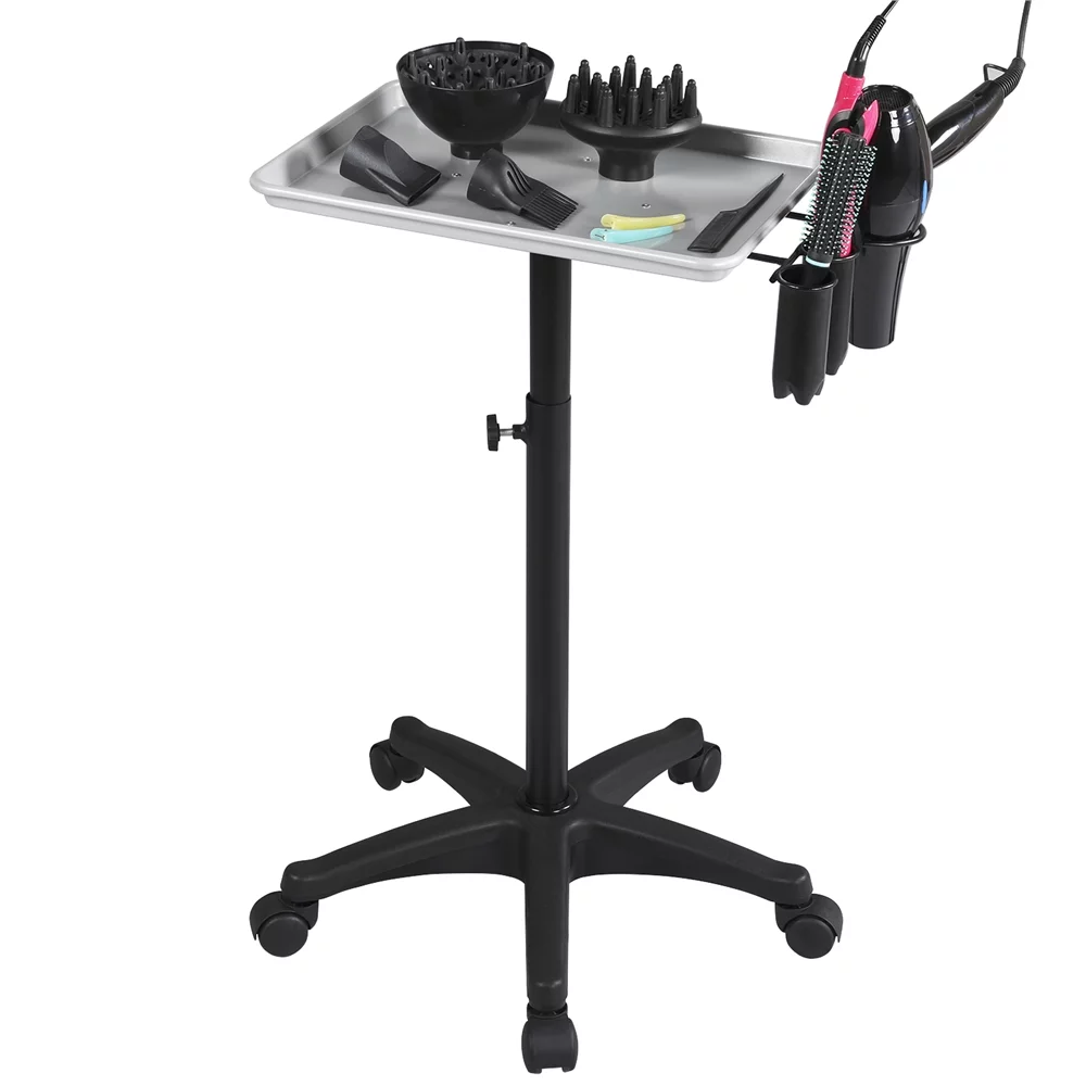 Yaheetech Professional Salon Hair Tray Rolling Trolley Cart, Silver