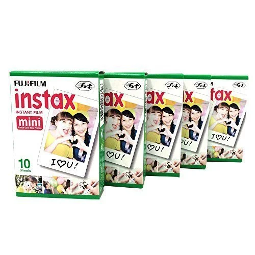 Fujifilm Instax Mini Instant Film, 10 SheetsÃ—5 Pack(Total 50 Shoots)