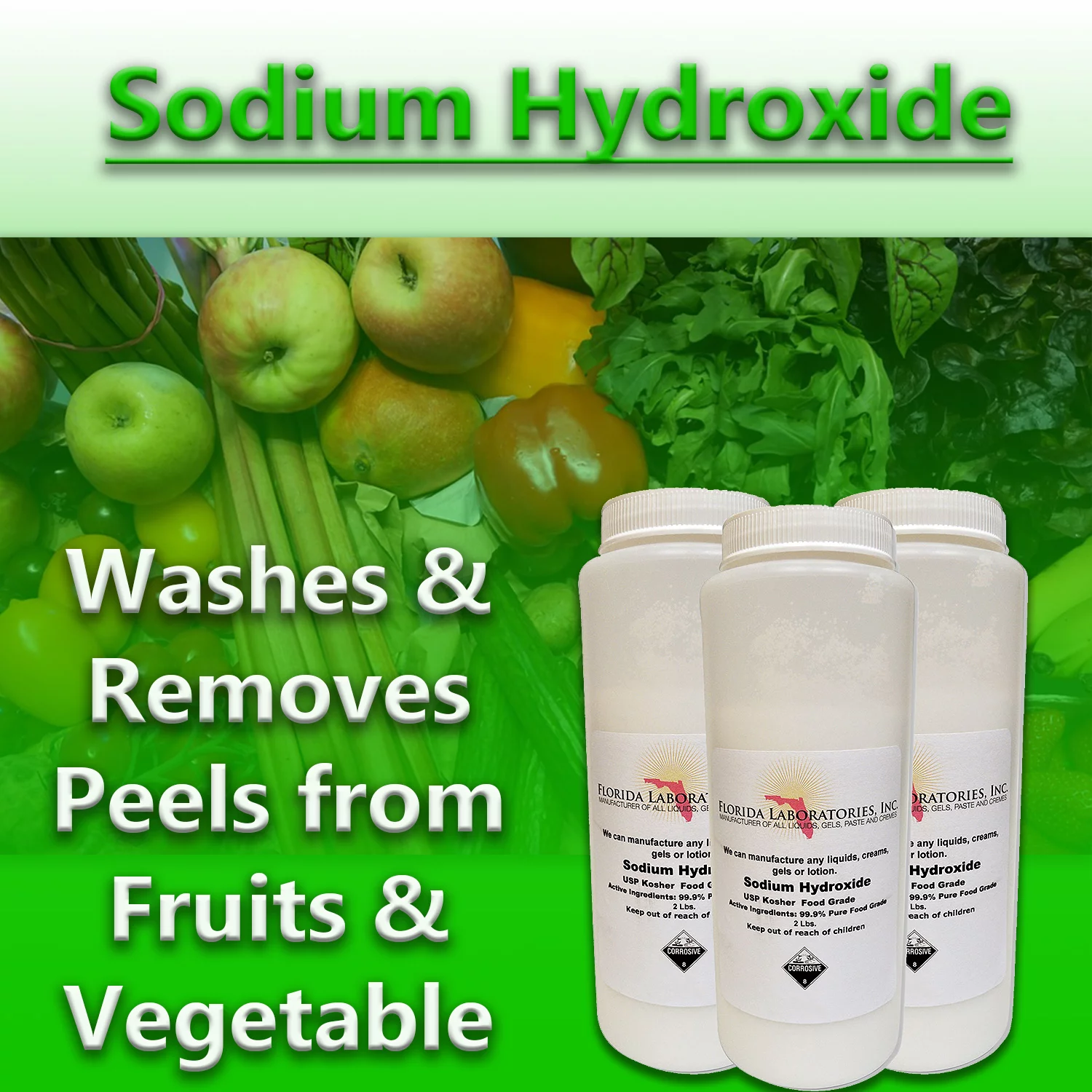 Sodium Hydroxide 99.9% Pure Food Grade Beads Caustic Soda lye 6 Lbs (Pounds)