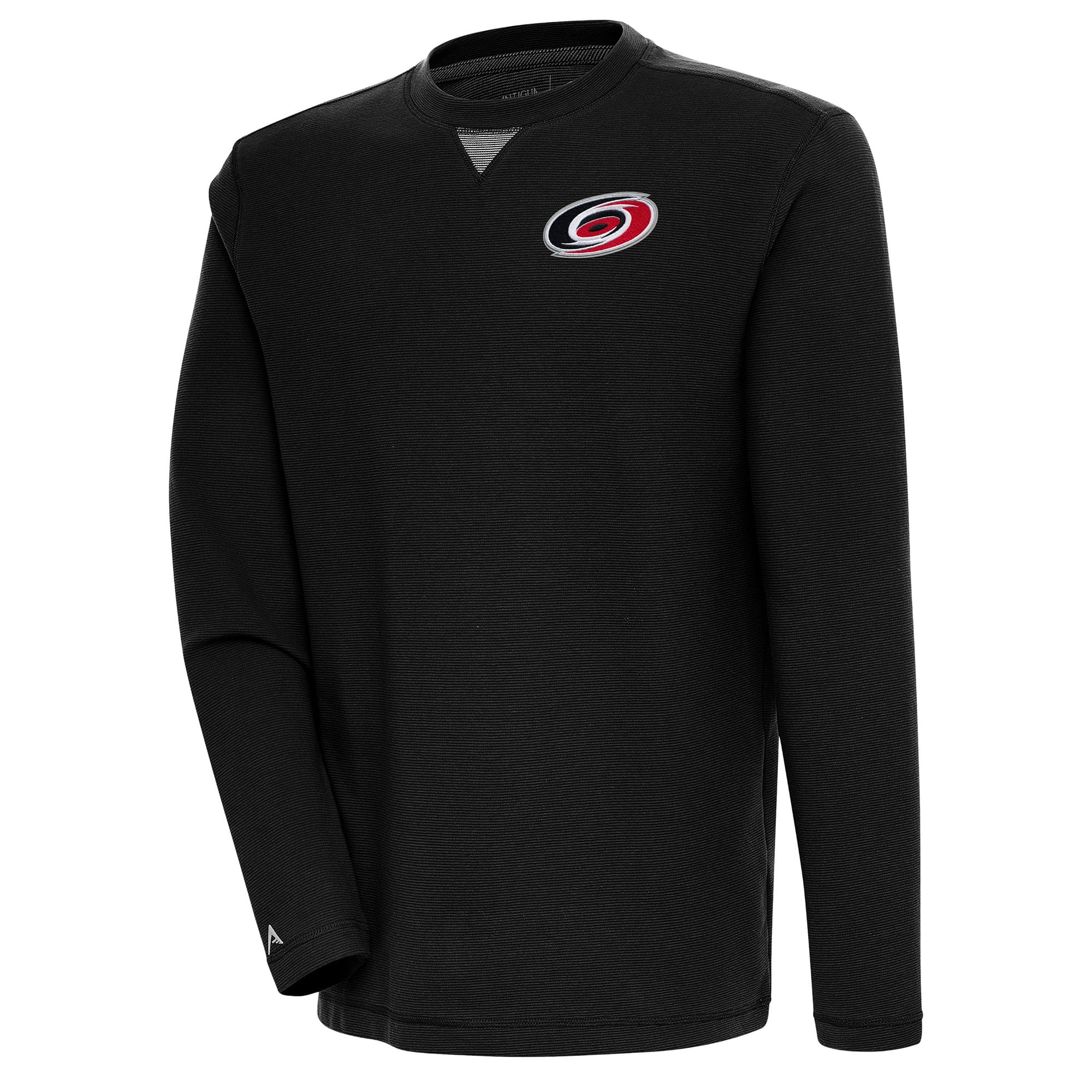 Men's Antigua  Black Carolina Hurricanes Flier Bunker Tri-Blend Pullover Sweatshirt
