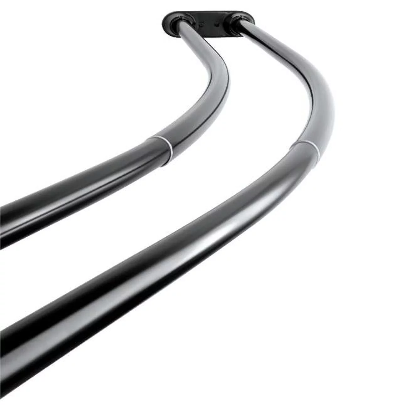 Vintage Stainless Steel Adjustable Double Curved Shower Rod, Black