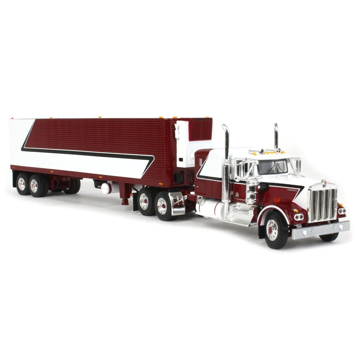 First Gear DCP 1/64 Legendary Red & White Kenworth W900A w/ 40ft Vintage Reefer Trailer 60-1687