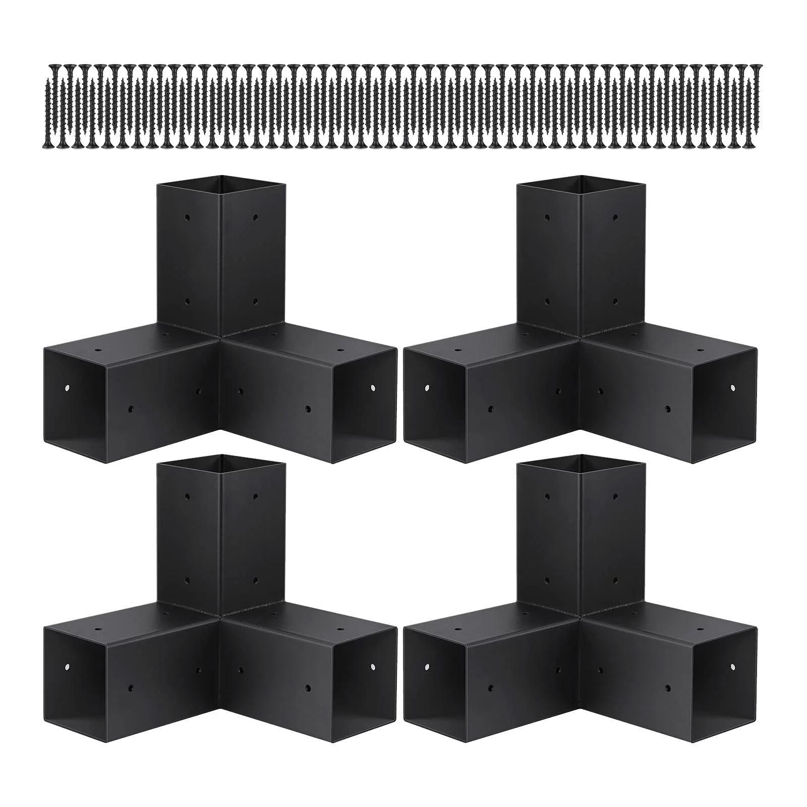 SunniMix 4 Pieces Pergola Brackets DIY Wooden Pergola Brackets Base DIY Elevated Wood