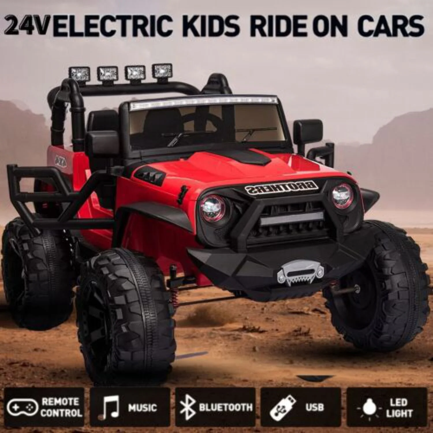 Premium 24V Electric Kids Ride-On Jeep with 2X200W Battery and Remote Control