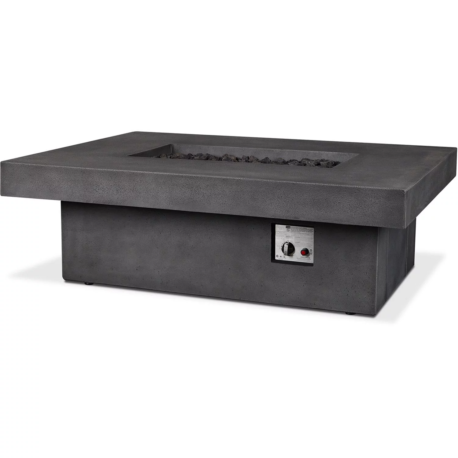 Branchview 60 Inch Rectangular Steel Propane Fire Pit W/Hidden Tank in Gray By BBQGuys Signature