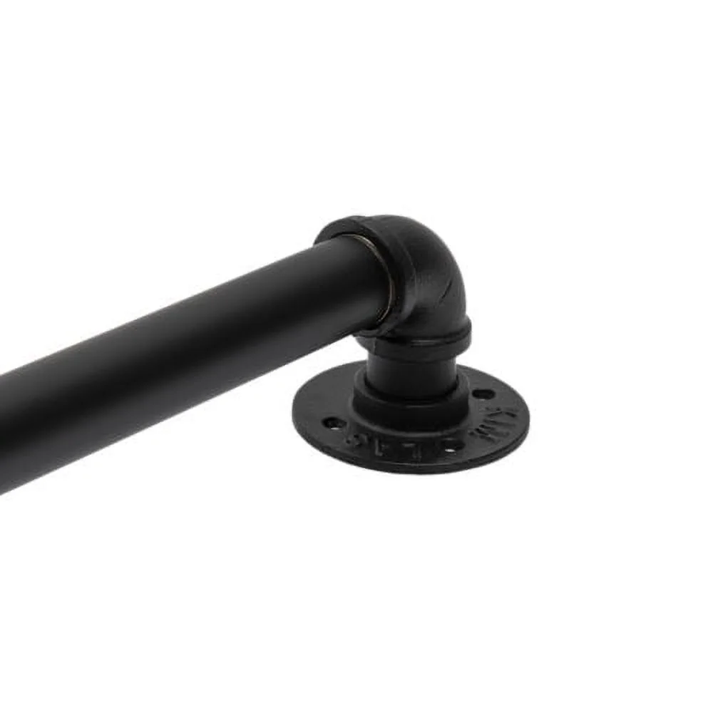 4Pcs 14FT Industrial Black Pipe Stair Handrail Staircase Handrail Wall Mount