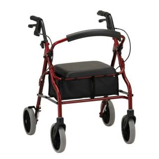 Rollator Nova Zoom 20 Aluminum Rolling Walker Weight Capacity 300 lbs (Red)