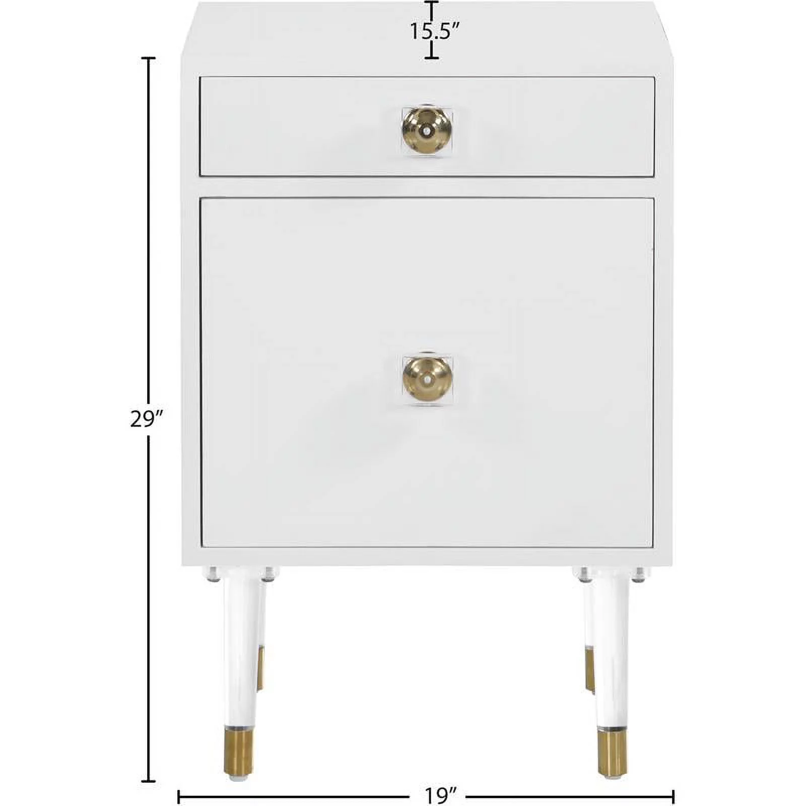Meridian Furniture Lia Accent Table in Matte White/Acrylic