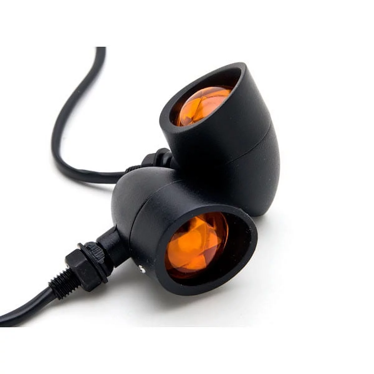 Krator Motorcycle 2 pcs Black Amber Turn Signals Lights Compatible with Kawasaki VN Vulcan Classic Nomad Drifter 1500