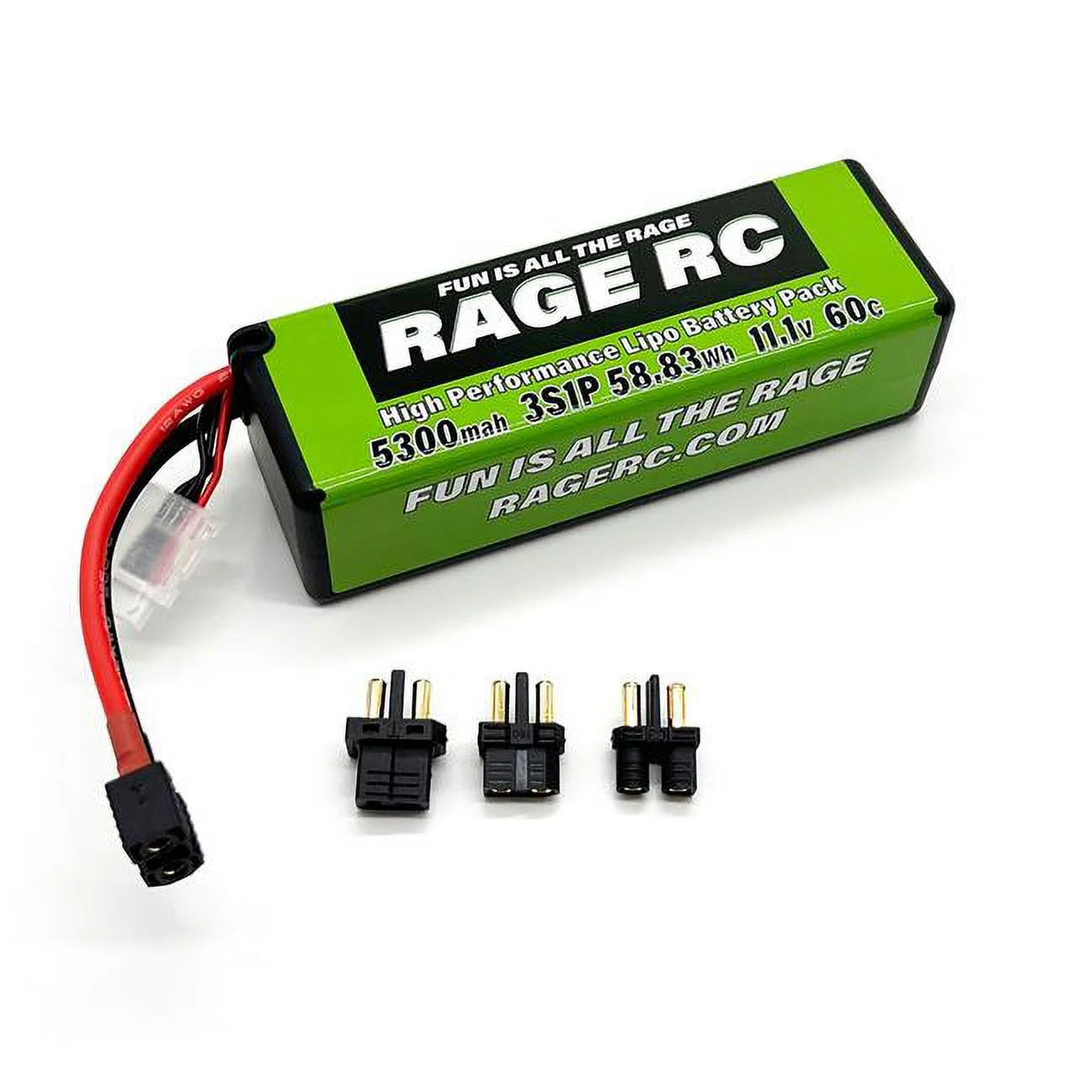 Rage RC RGRLP53003S60U 5300mAh 3S 11.1V 60C Hard Case LiPo Battery with Uni Connector