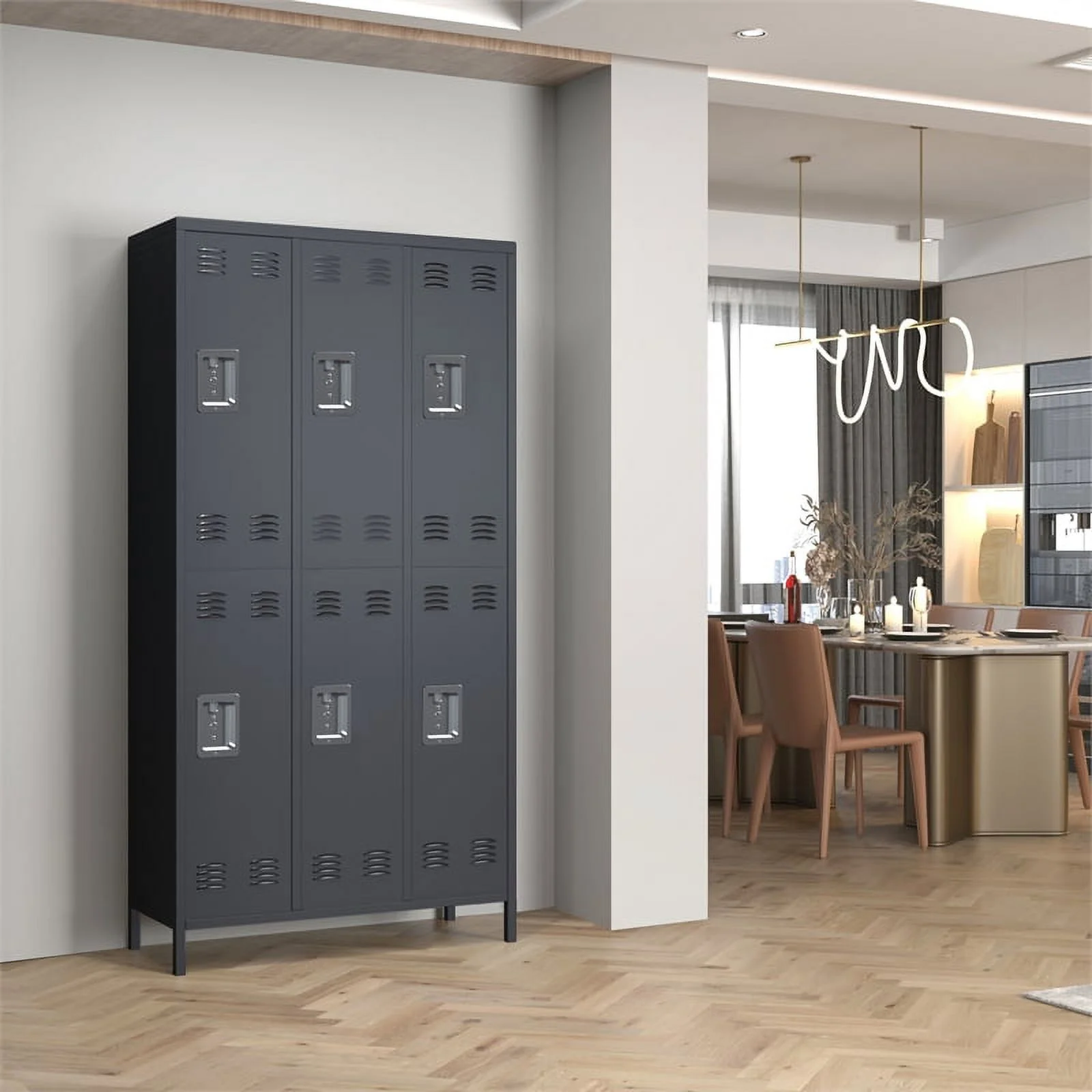 Gangmei Metal Locker with 6 Door for School and Employee Dark Gray