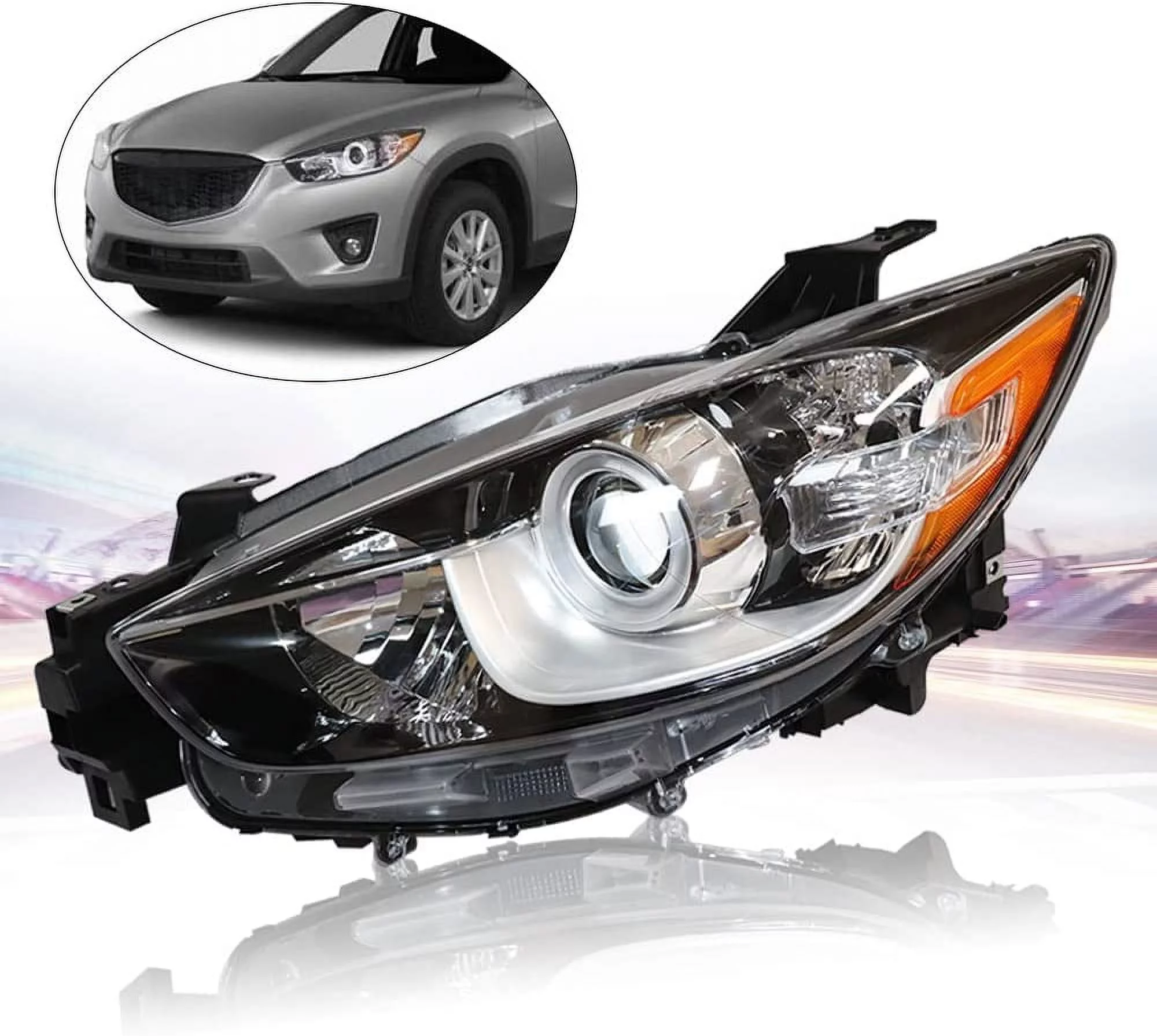 DENEST Halogen Headlight, for 2013 2014 2015 2016 Cx-5 Mazda Headlight 114-59825L Ma2518146 (Driver Side)