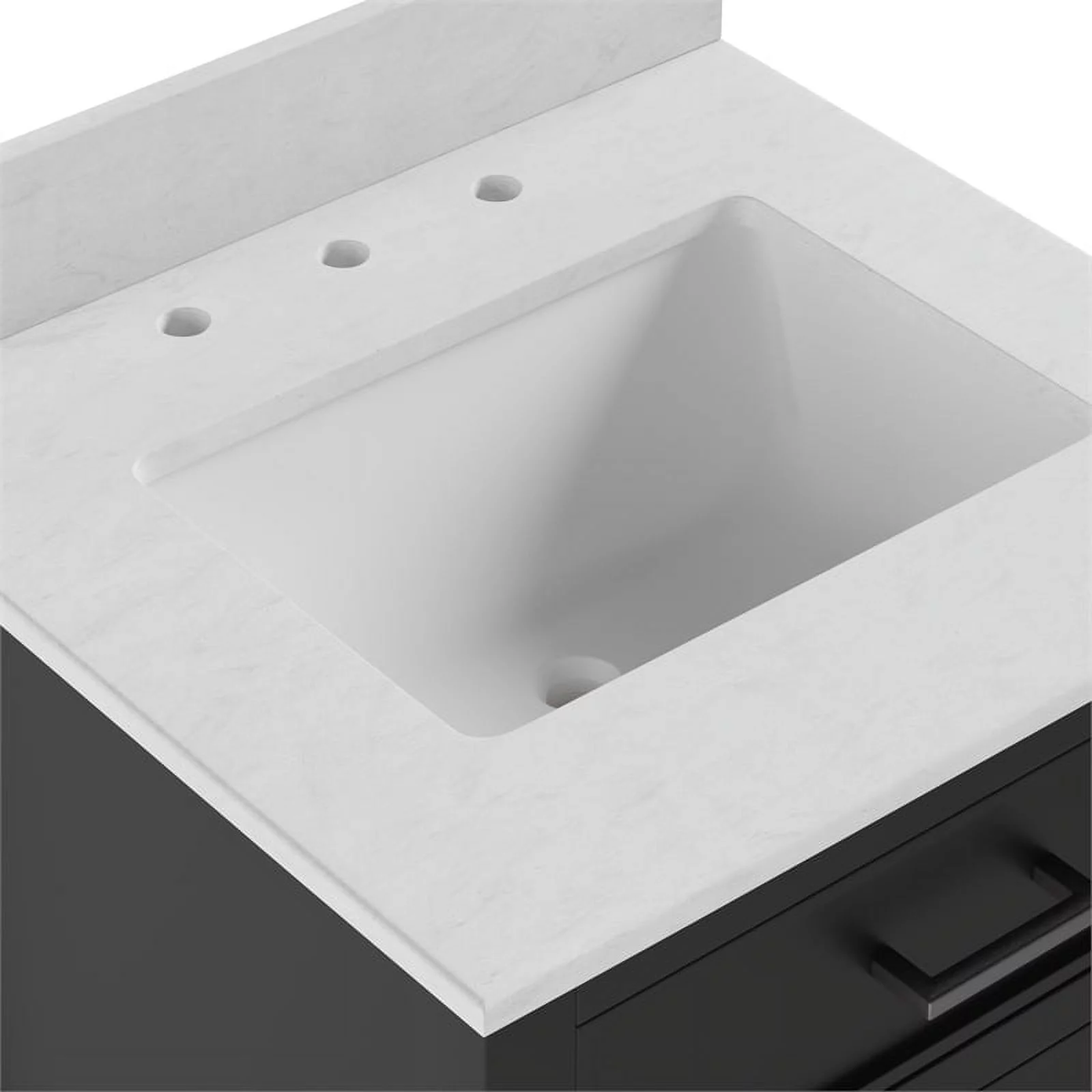 DHP Missouri 24 Inch Bathroom Vanity with Modern Carrera Countertop in Black