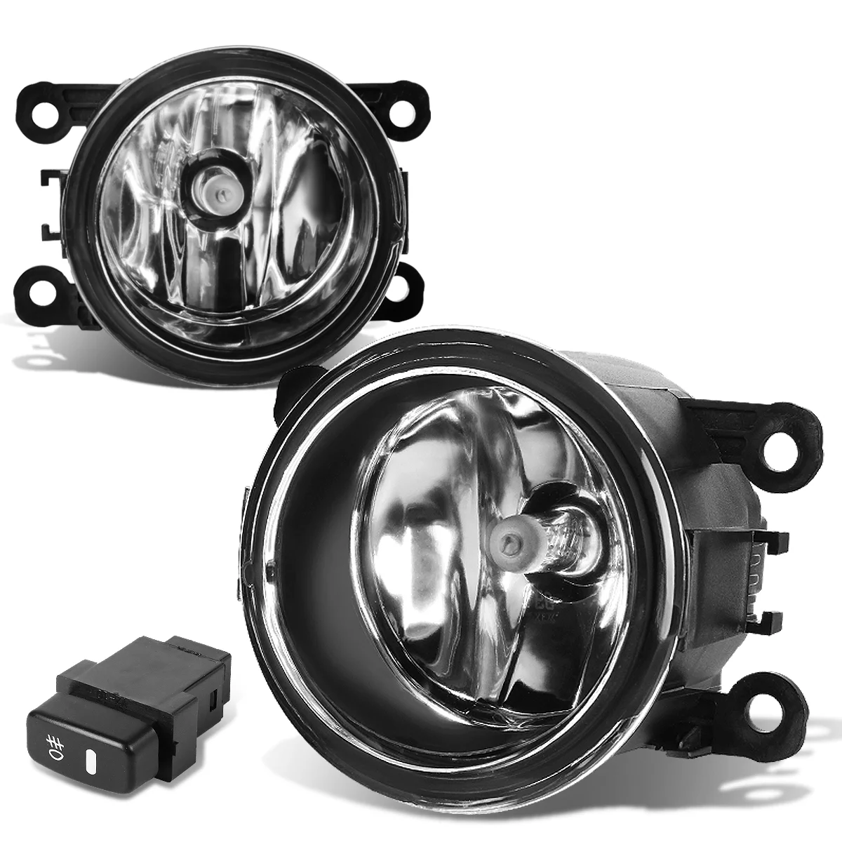 DNA Motoring FL-ZTL-179-CH For 2010 to 2015 Mitsubishi Montero Sport/Montero Front Bumper Fog Light Lamp+Switch Clear Lens 11 12 13 14