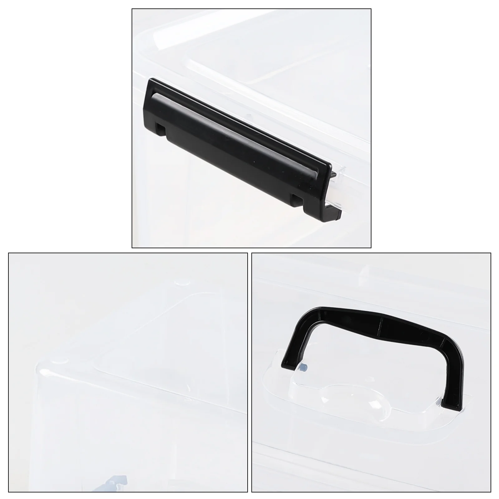 Lesbye 4-Pack 18 L Plastic Latch Storage Box, Storage Bin with Lids, Clear