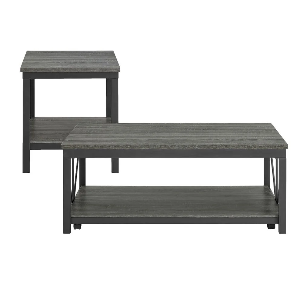 Picket House Furnishings Owen 2PC Occasional Table Set in Grey