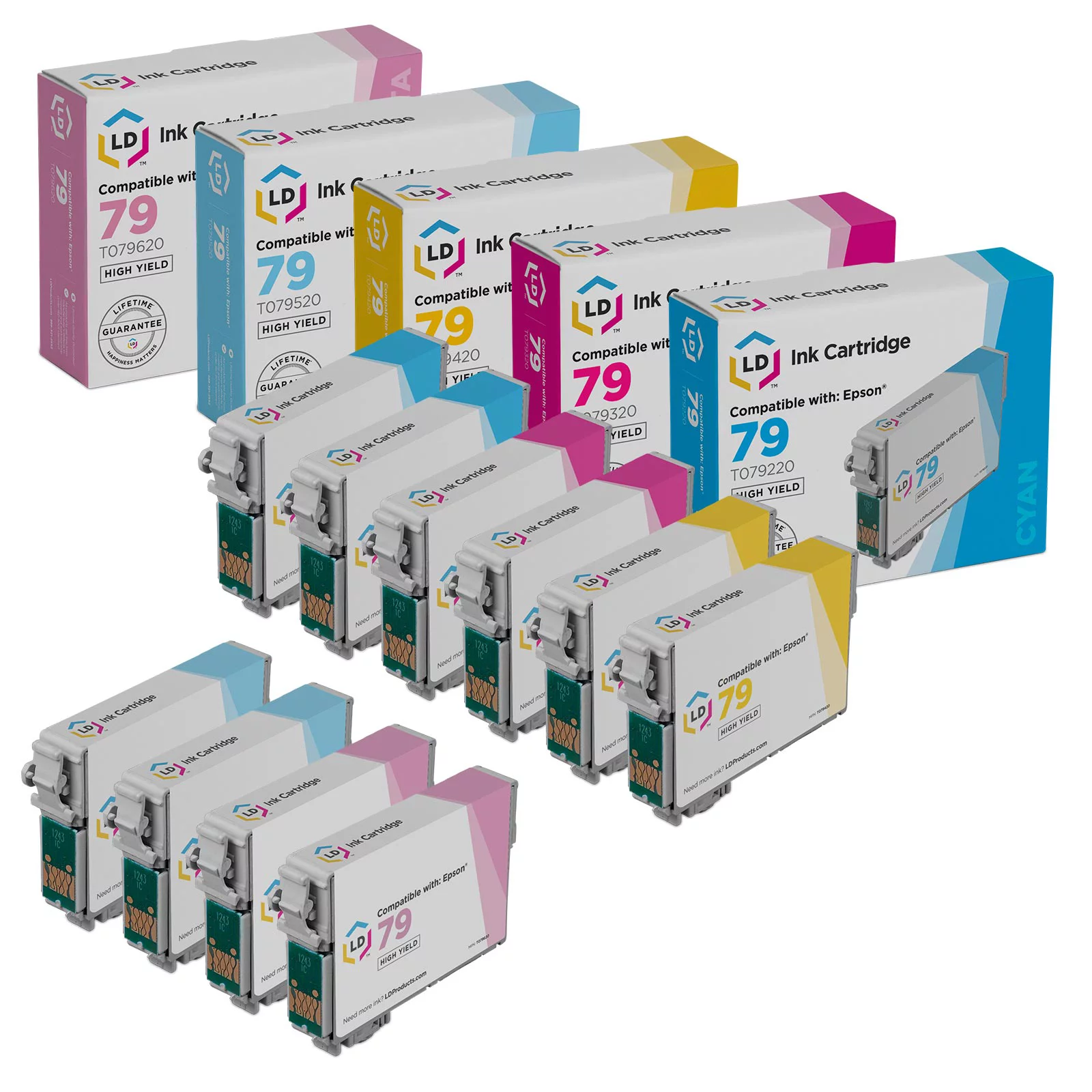 LD Products Ink Cartridge Replacements for Epson 79 High Yield (2 Cyan, 2 Magenta, 2 Yellow, 2 Light Cyan, 2 Light Magenta, 10-Pack) for Artisan 1430 and Stylus Photo 1407
