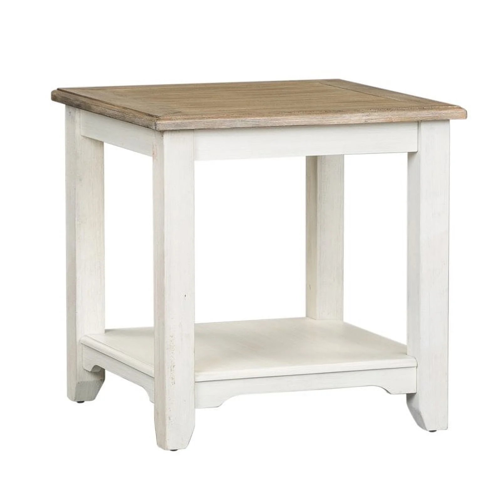 Bowery Hill Modern / Contemporary Wood End Table in White Finish