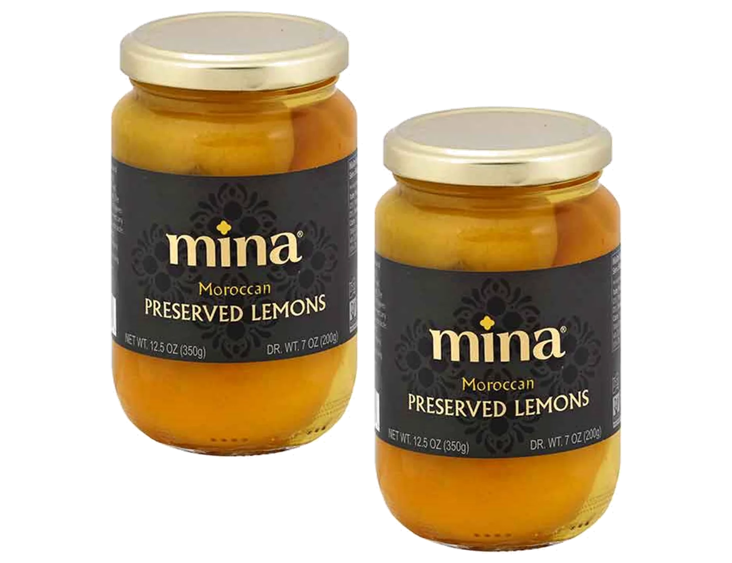 Mina Authentic Moroccan Preserved Beldi Lemons, 2-Pack 12.5 oz. Jars