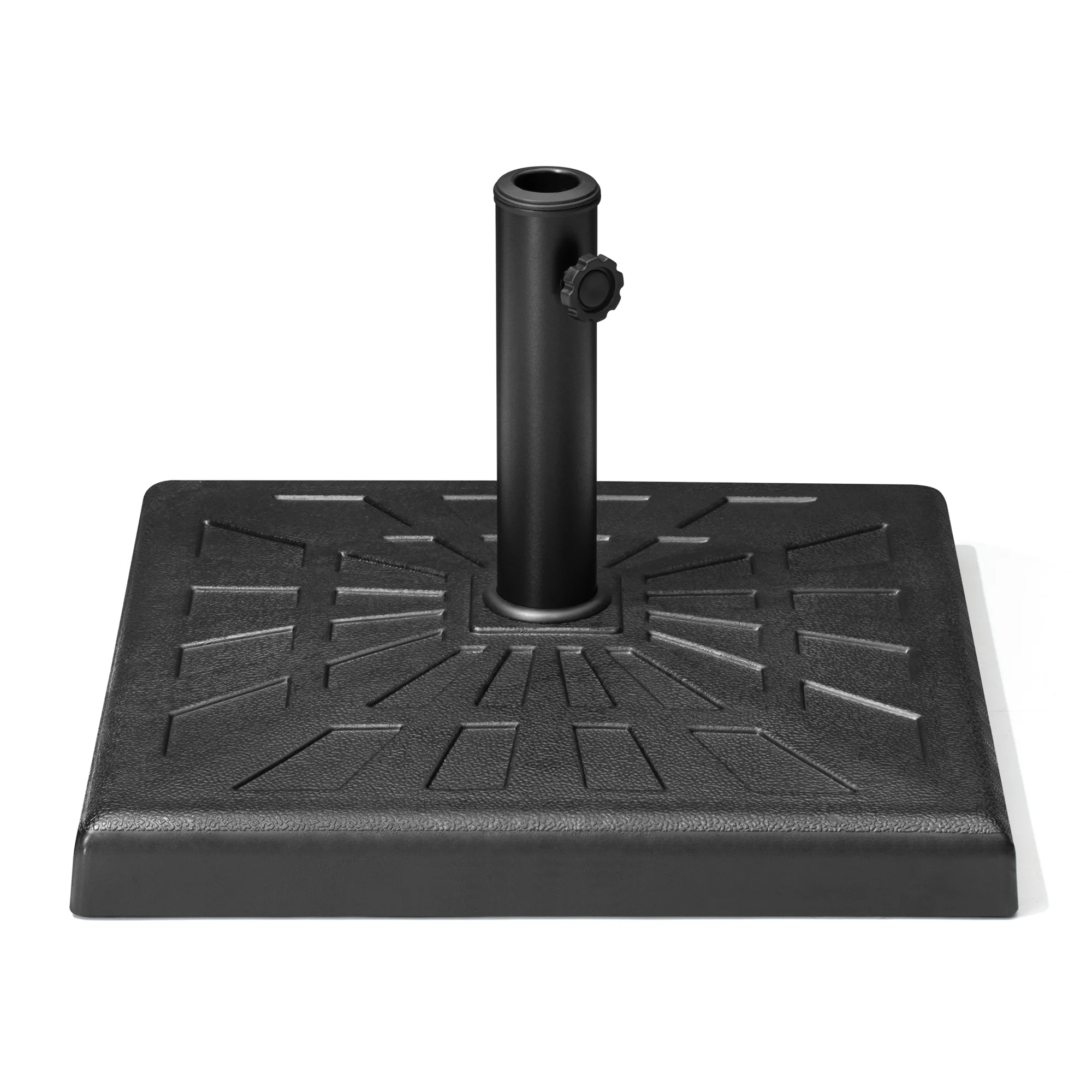 Crestlive Products 43 lbs Resin Square Concrete Market Umbrella Base, Black