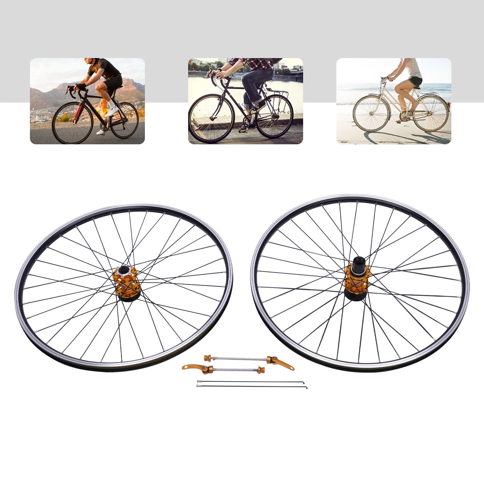 ZhdnBhnos MTB Mountain Bike Wheelset 29 inch Quick Release Bicycle Front Rear Wheels Set Aluminum Alloy Rim Disc Brake Fit 7-11 Speed Cassette