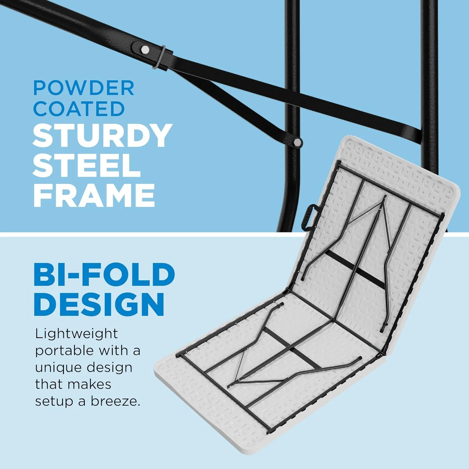 Folding Table 6-Foot X 30 inch, White Plastic