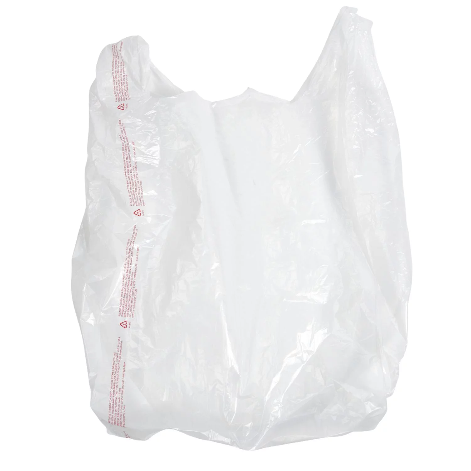 SSWBasics Large White Plastic T-Shirt Bags (Case of 500) - 18