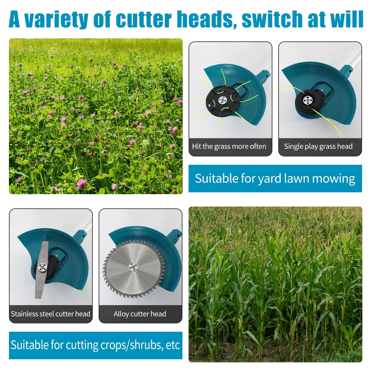 BLUELK Brushless String Trimmer, 8 Inch Electric Weed Eater Lawn Edger with Battery, 800W, 3.0Ah Lithium-Ion Battery