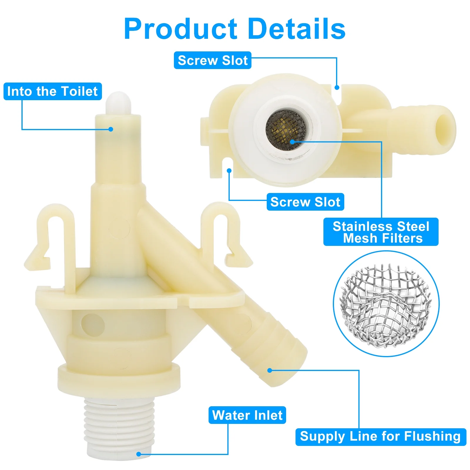 CELECTIGO 385311641 RV Toilet Water Valve Kit,With 385311658 Flush Ball Seal Replacement,for Dometic Sealand Toilets Series 300, 310, 320 RV, camper, and trailer