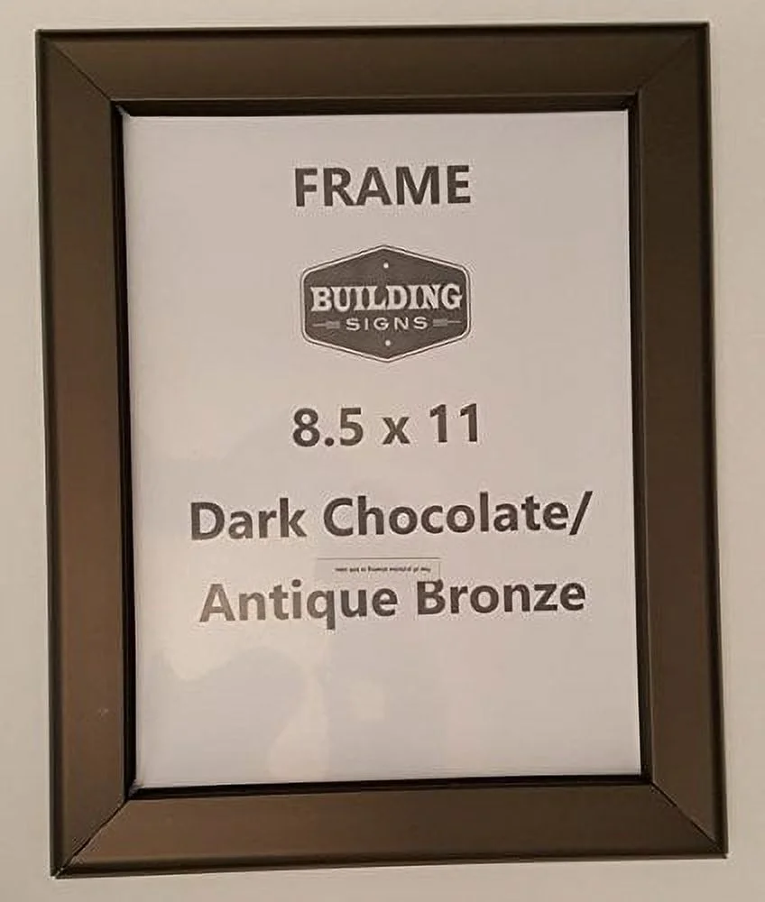 Brown Snap Frame 8.5x11 Inches Front Loading Quick Poster Change, Wall Mounted, HEAVY DUTY