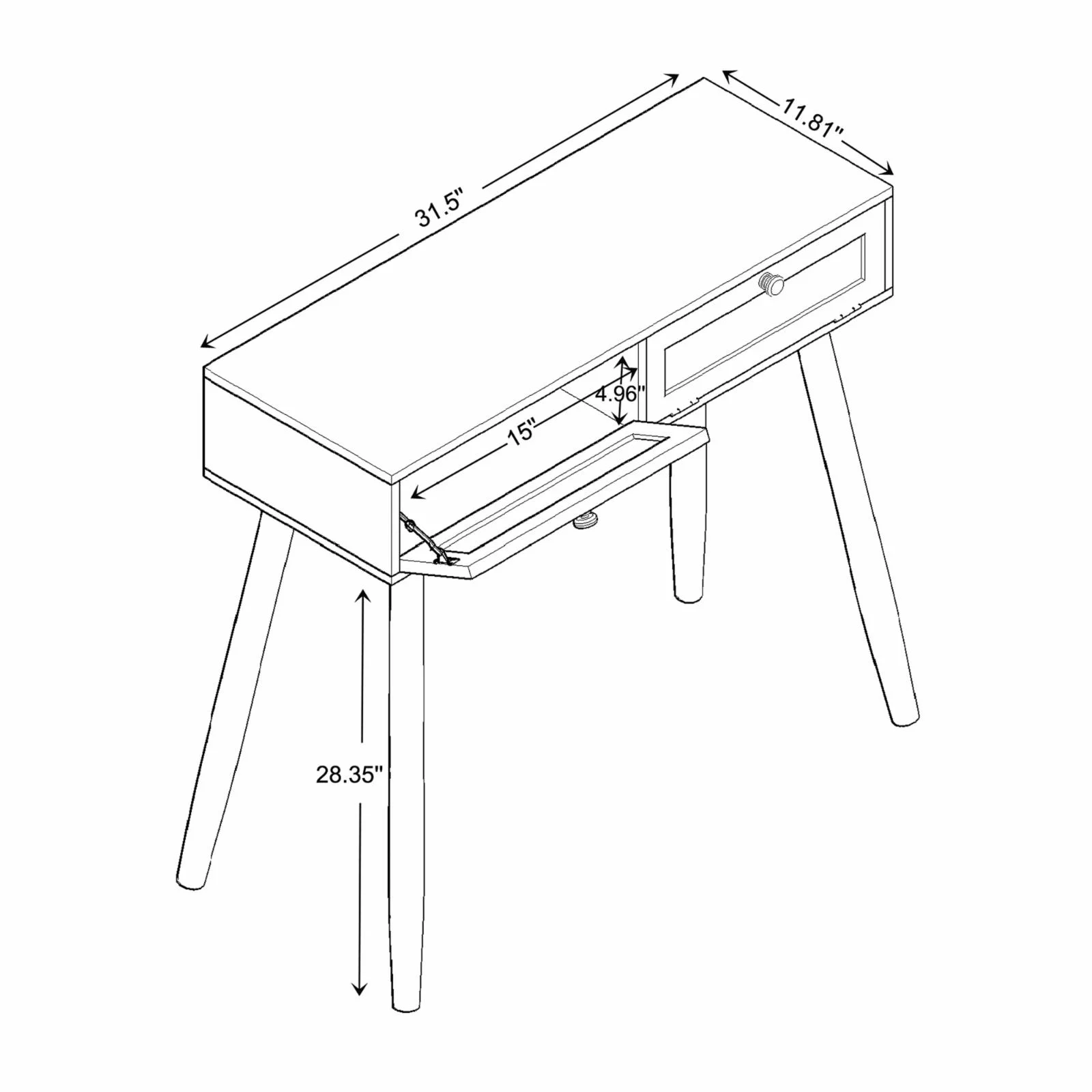 Baxton Studio Maclean Rattan and Brown Finished Wood 2-Drawer Console Table