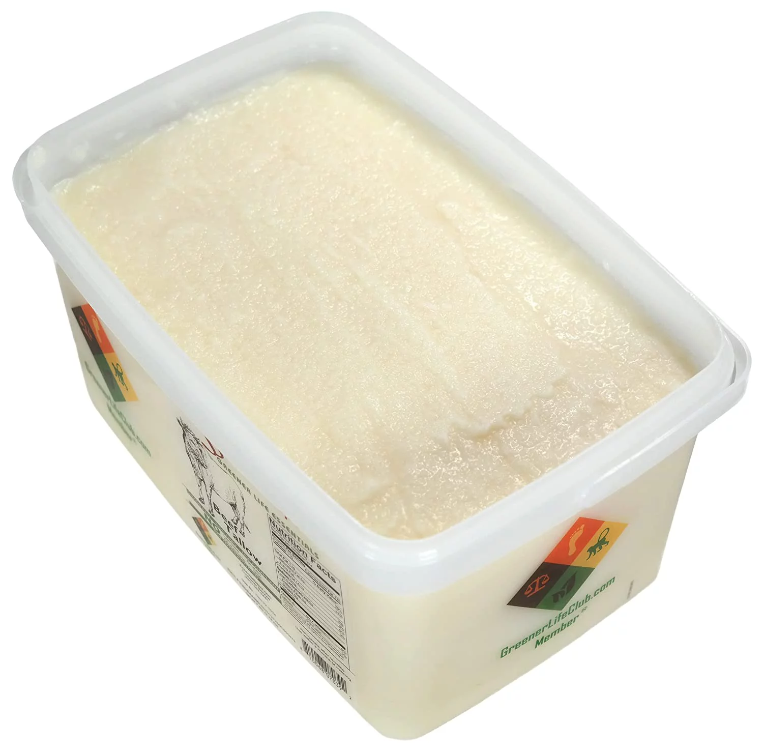 Beef Tallow - 7 pounds shipped in a safety-sealed freezer and microwave safe square pail with resealable lid and removable handle