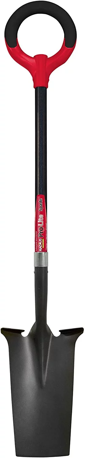 Radius Garden 25111 PRO-Lite Carbon Steel Spade, Red