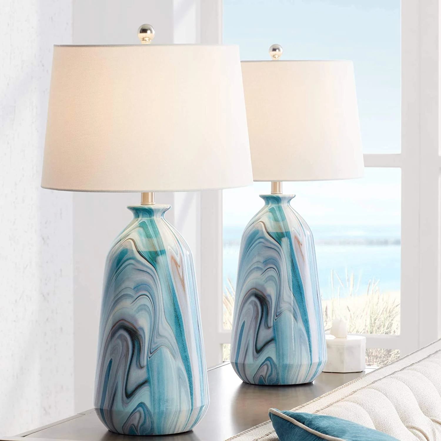 360 Lighting Carlton Modern Coastal Table Lamps 28