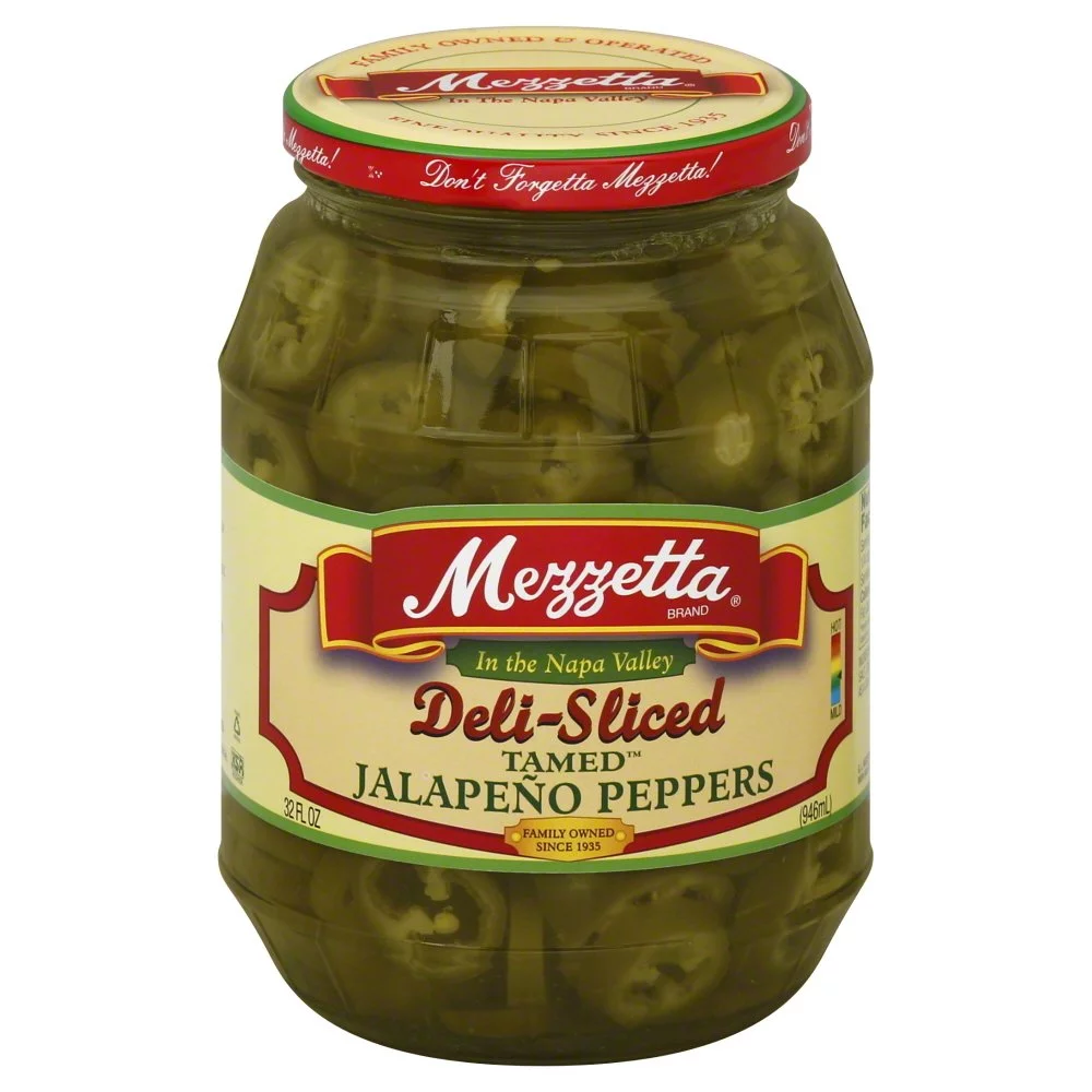 Mezzetta Deli-Sliced Tamed Jalapeno Peppers, 32 Ounce (Pack of 6)