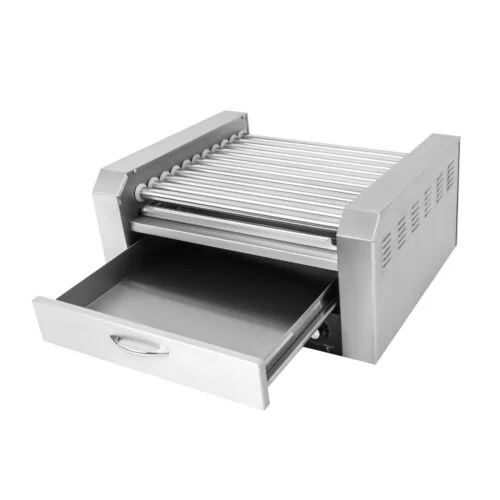Electric 30 Hot Dog 11 Roller Grill Cooker Machine & Bun Warmer w/o Cover 1560W