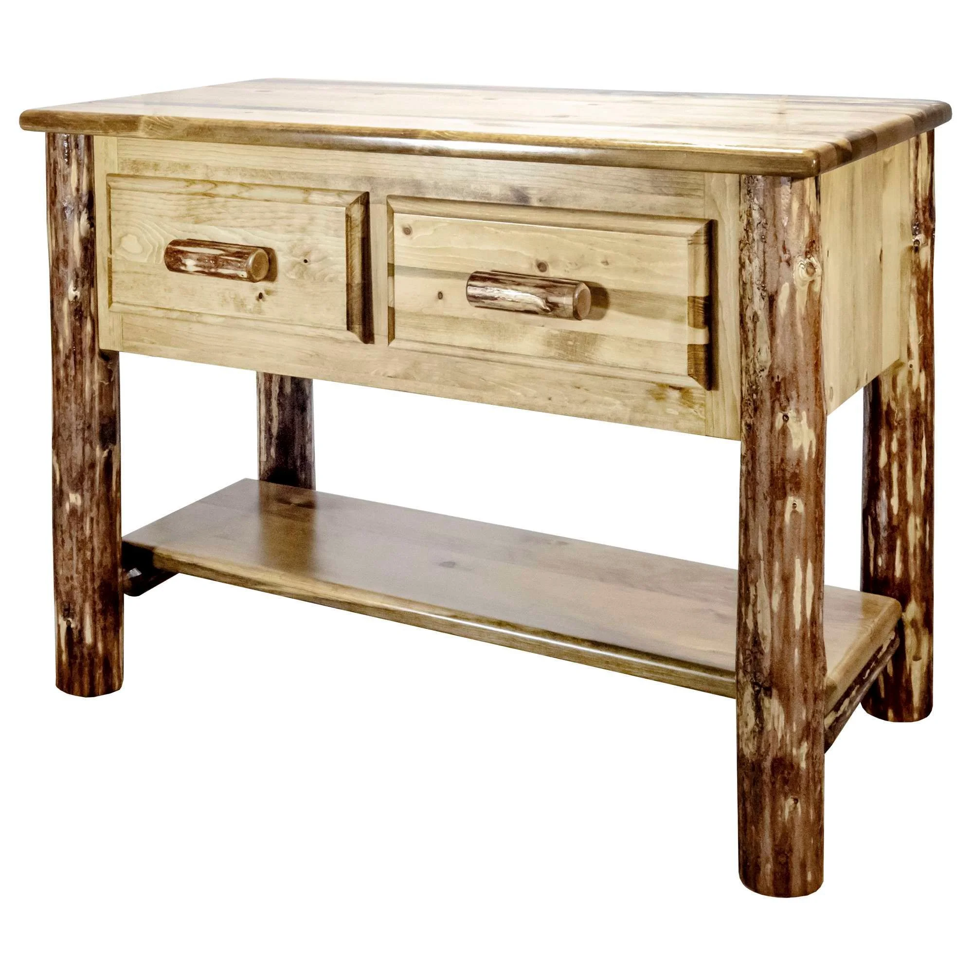 Glacier Country Collection Console Table w/ 2 Drawers