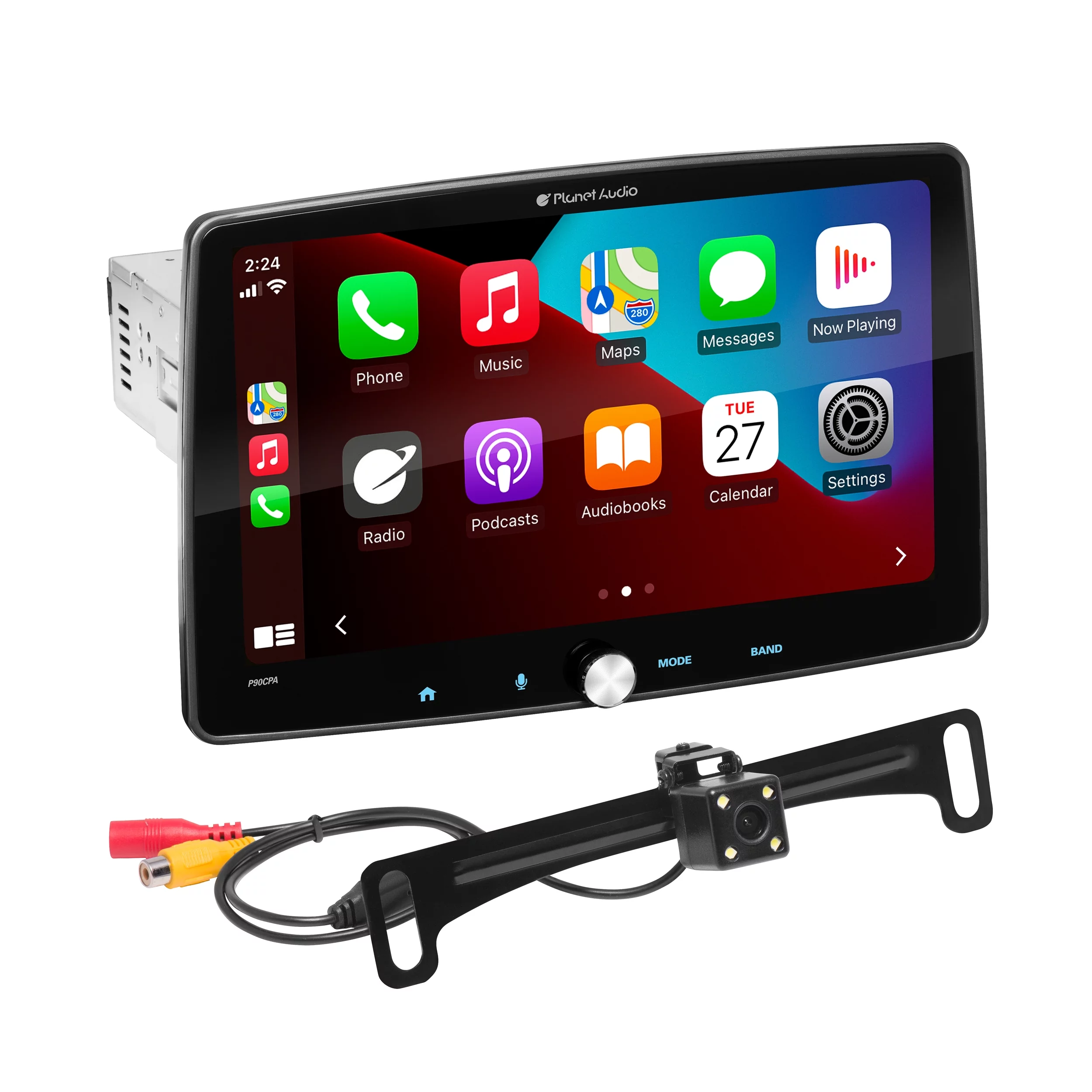 Restored Premium Planet Audio P90CPAC Car Stereo System - A-Link-(Screen Mirroring), 9 Inch Single Din, Touchscreen, Bluetooth Head Unit, Radio Receiver, No CD Player, Backup Camera (Refurbished)