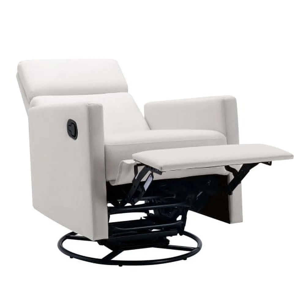 DremFaryoyo Modern Upholstered Rocker Nursery Chair Plush Seating Glider Swivel Recliner Chair  Tan