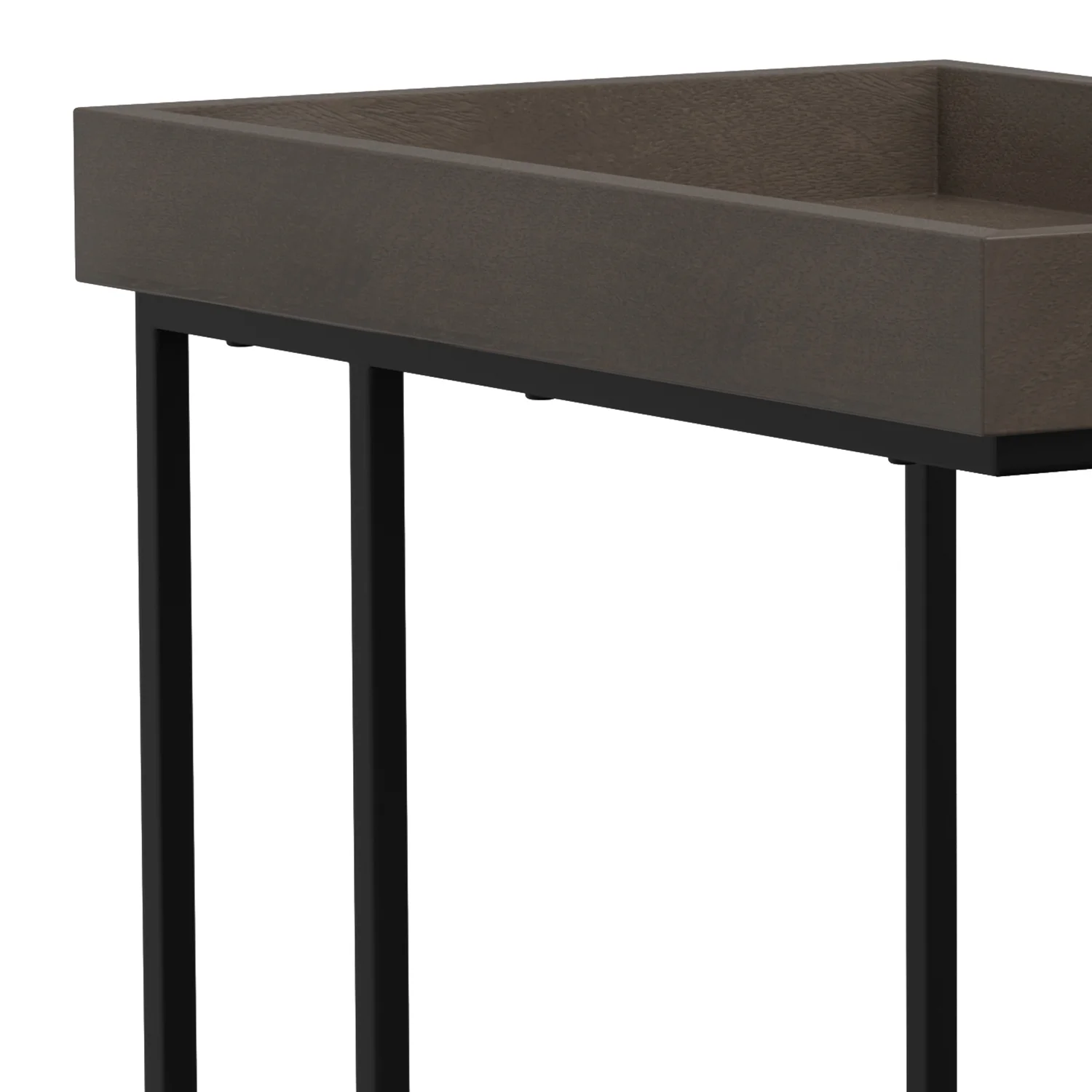 Simpli Home Gallagher SOLID MANGO WOOD and Metal 12 inch Wide Rectangle Industrial C Side Table in Walnut Brown, Fully Assembled