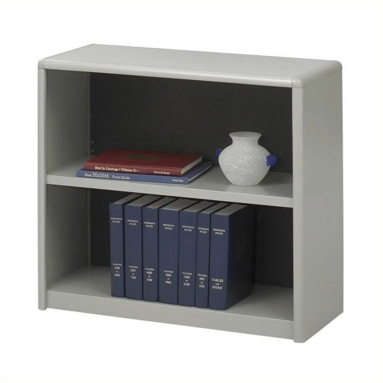 Pemberly Row 2-Shelf Grey Economy Steel Bookcase