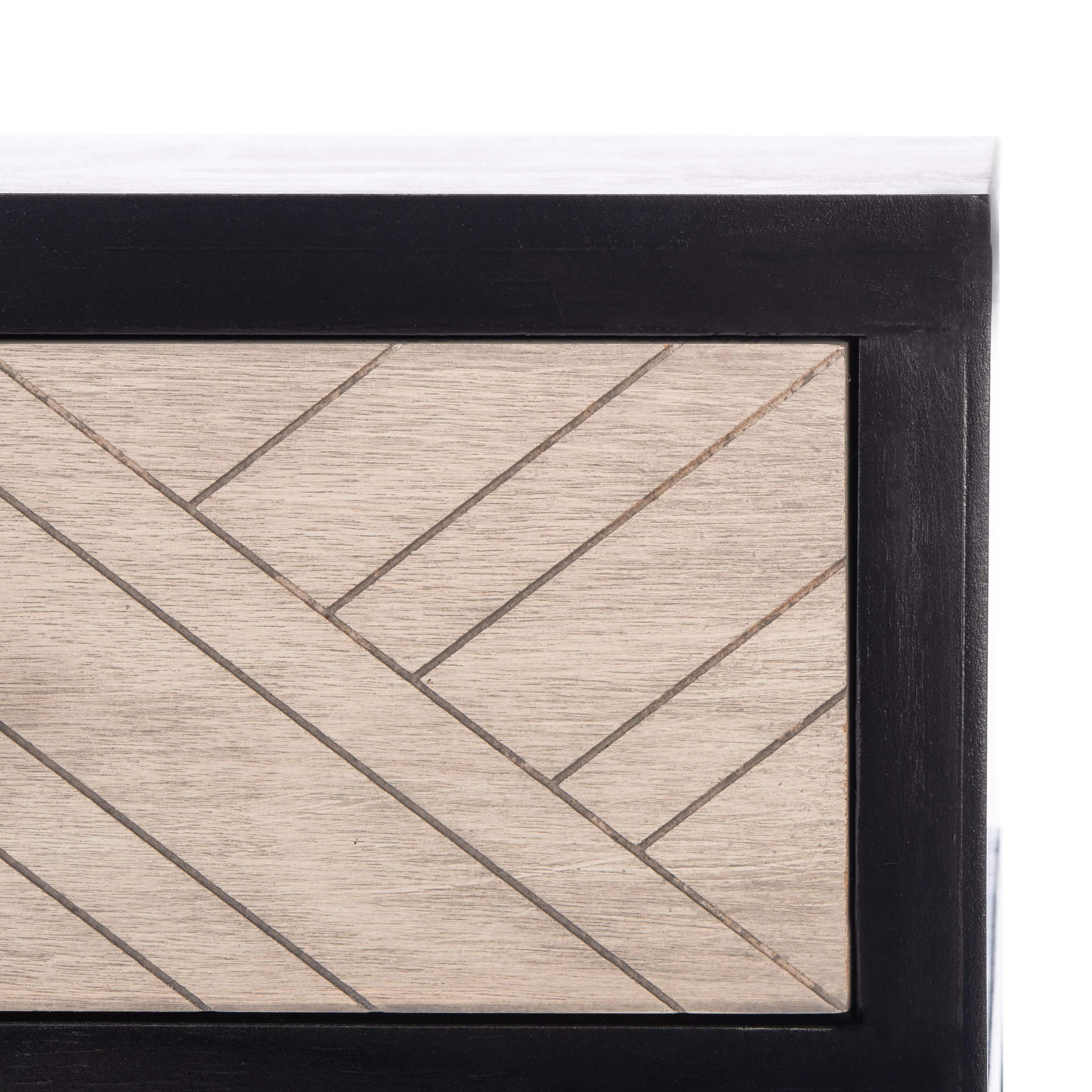 SAFAVIEH Ajana Modern 2 Drawer Console, Black/Griege