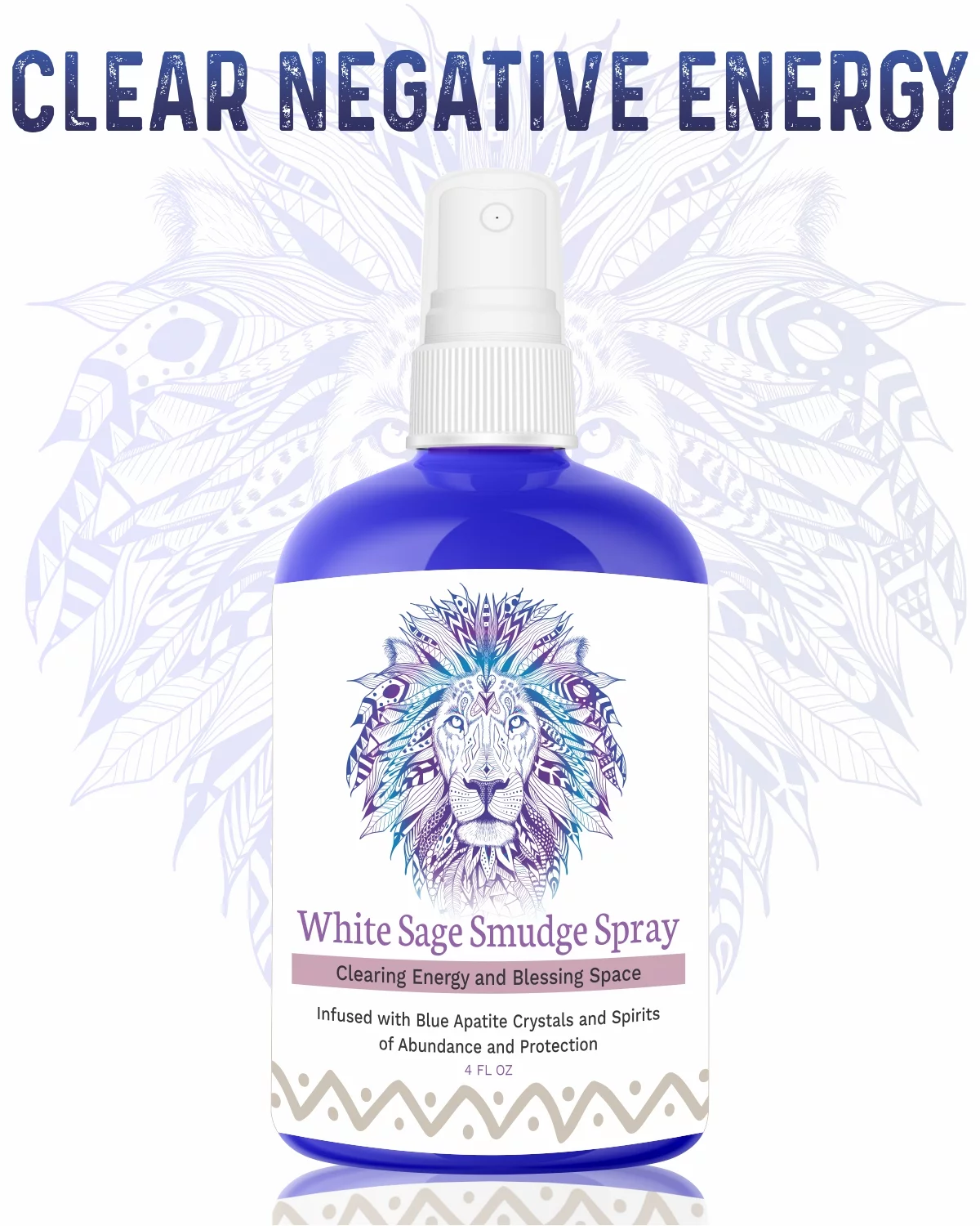 White Sage Smudge Spray 4 oz. Smoke Free Alternative to Sage/Palo Santo Sticks for Smudging, Meditation, Home Energy Cleansing, Ceremonies,  Negative Energy, Healing