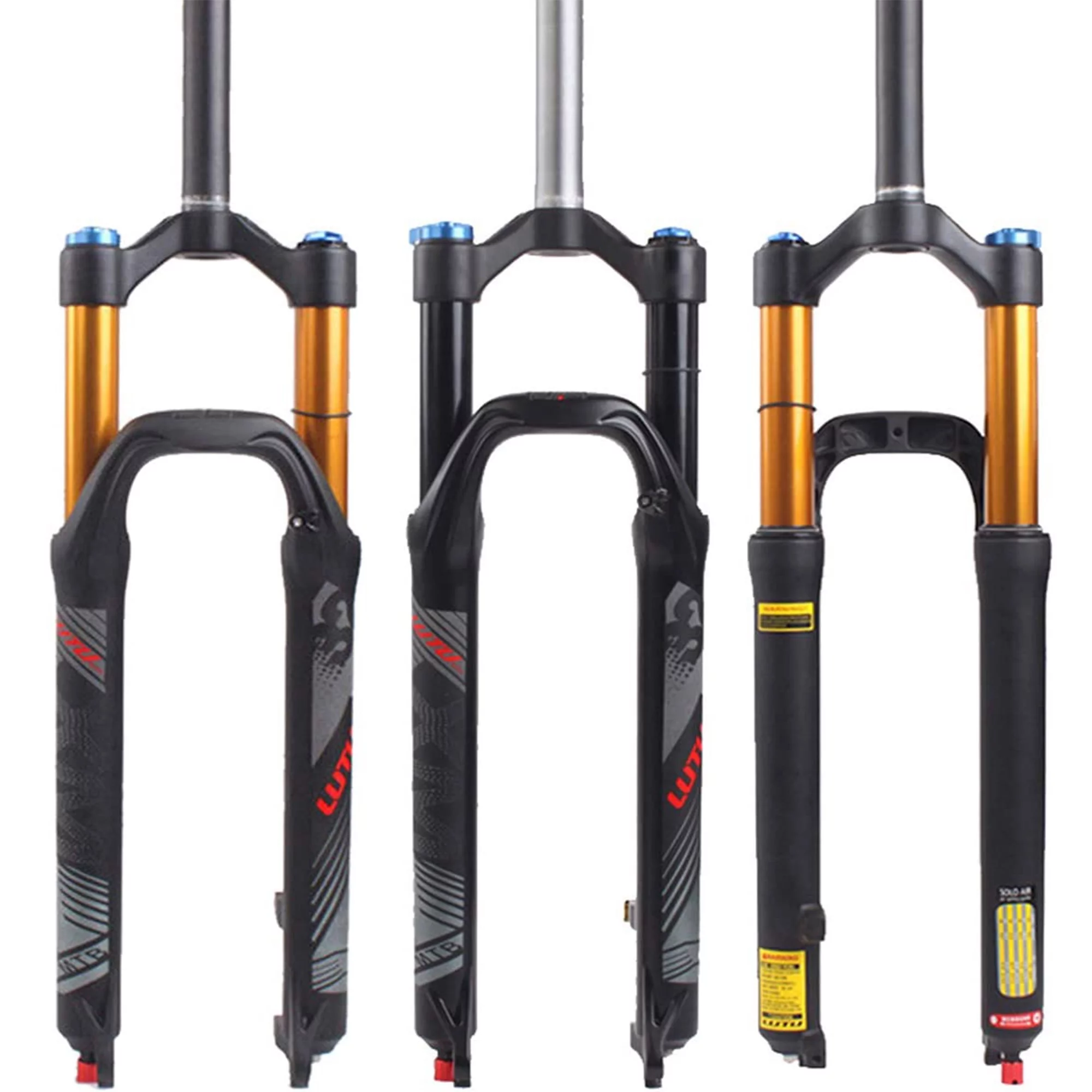 LUTU 26/27.5/29 Air MTB Suspension Fork, Rebound Adjust Straight Tube 28.6mm QR 9mm Travel 120mm Manual/Crown Lockout Mountain Bike Forks, Ultralight Gas Shock XC Bicycle