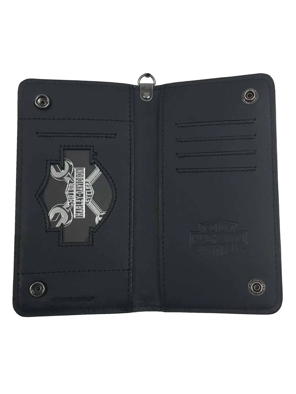 Harley-Davidson Men's Shot Caller Embossed Biker Leather Wallet HDMWA11048-BLK, Harley Davidson
