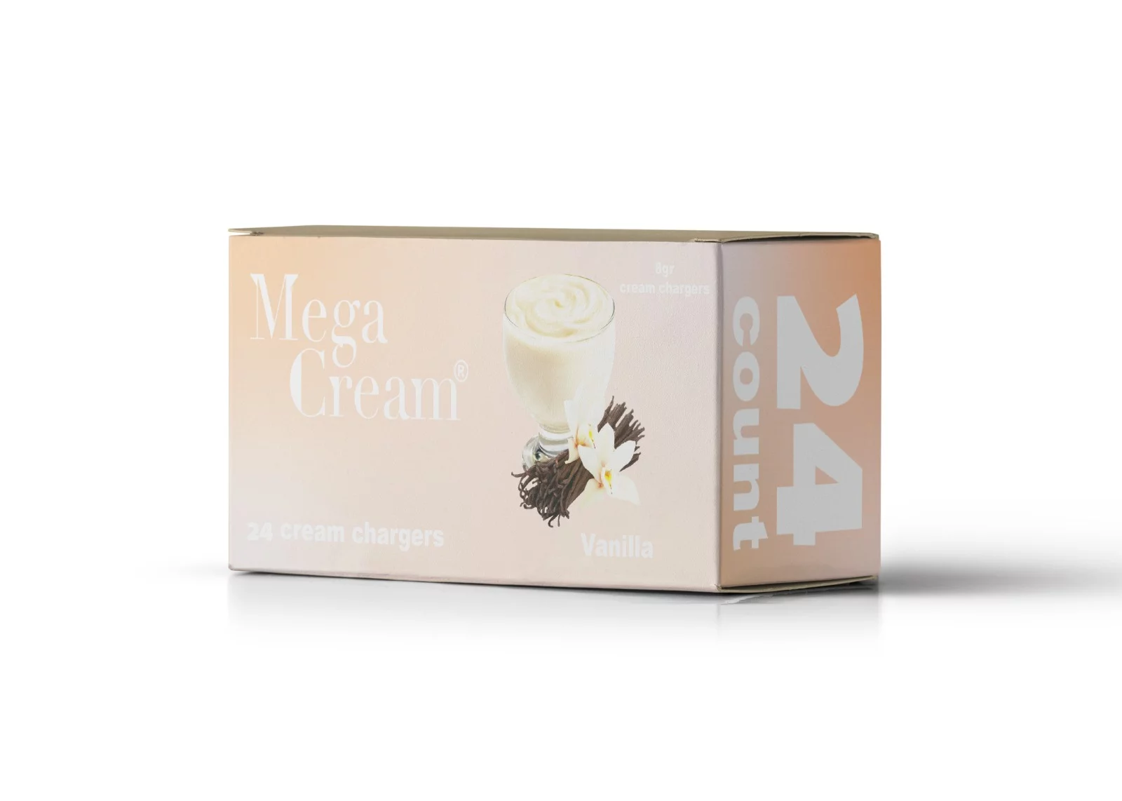 MEGA CREAM- VANILLA Whipped Cream Chargers, 24 Cartridges.