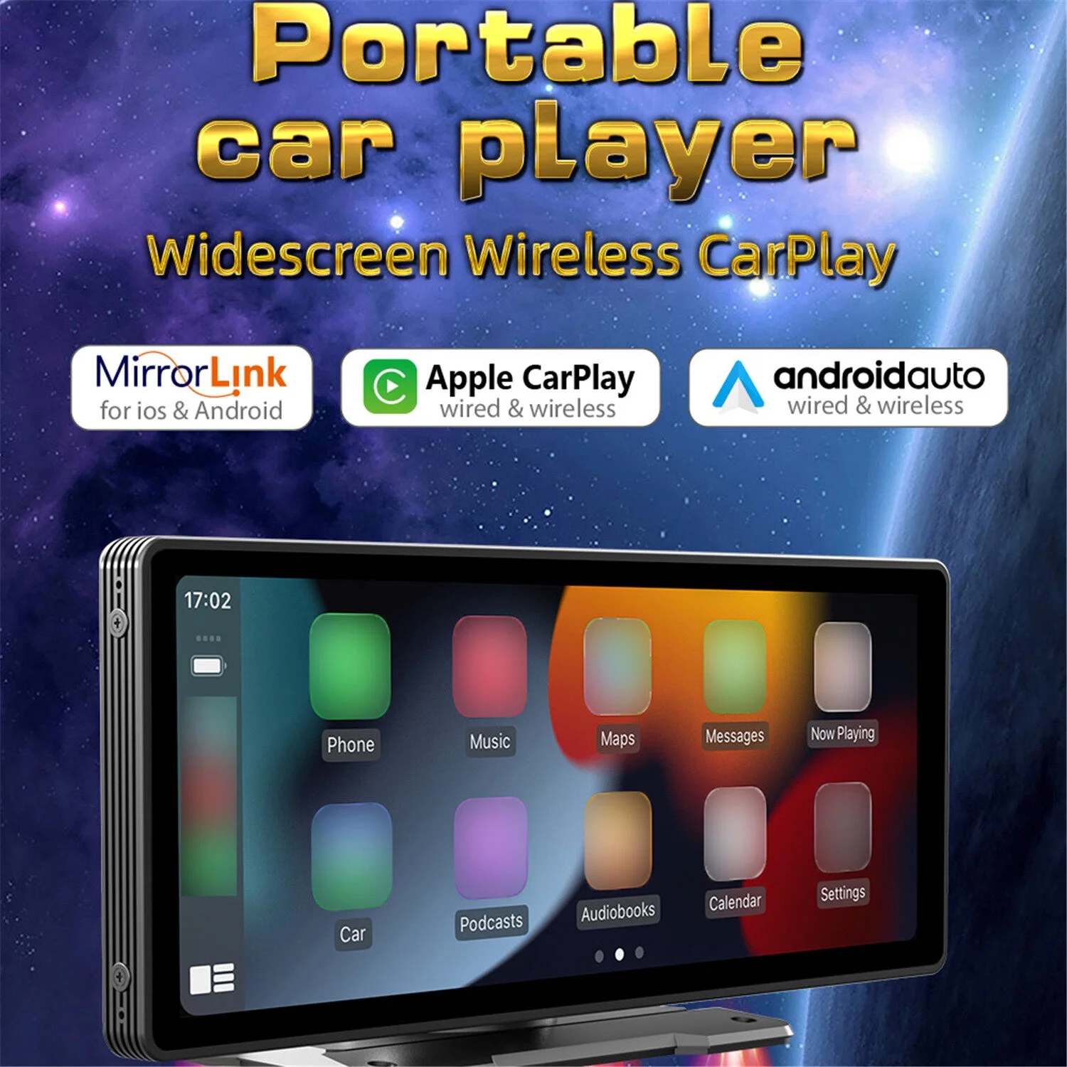 9.3 Inch Car Stereo MP5 Player BT Hands-Free Calling Support Carplay Android Auto Phone Link Reversing Assist U-Disk/TF Card with Adjustable Bracket