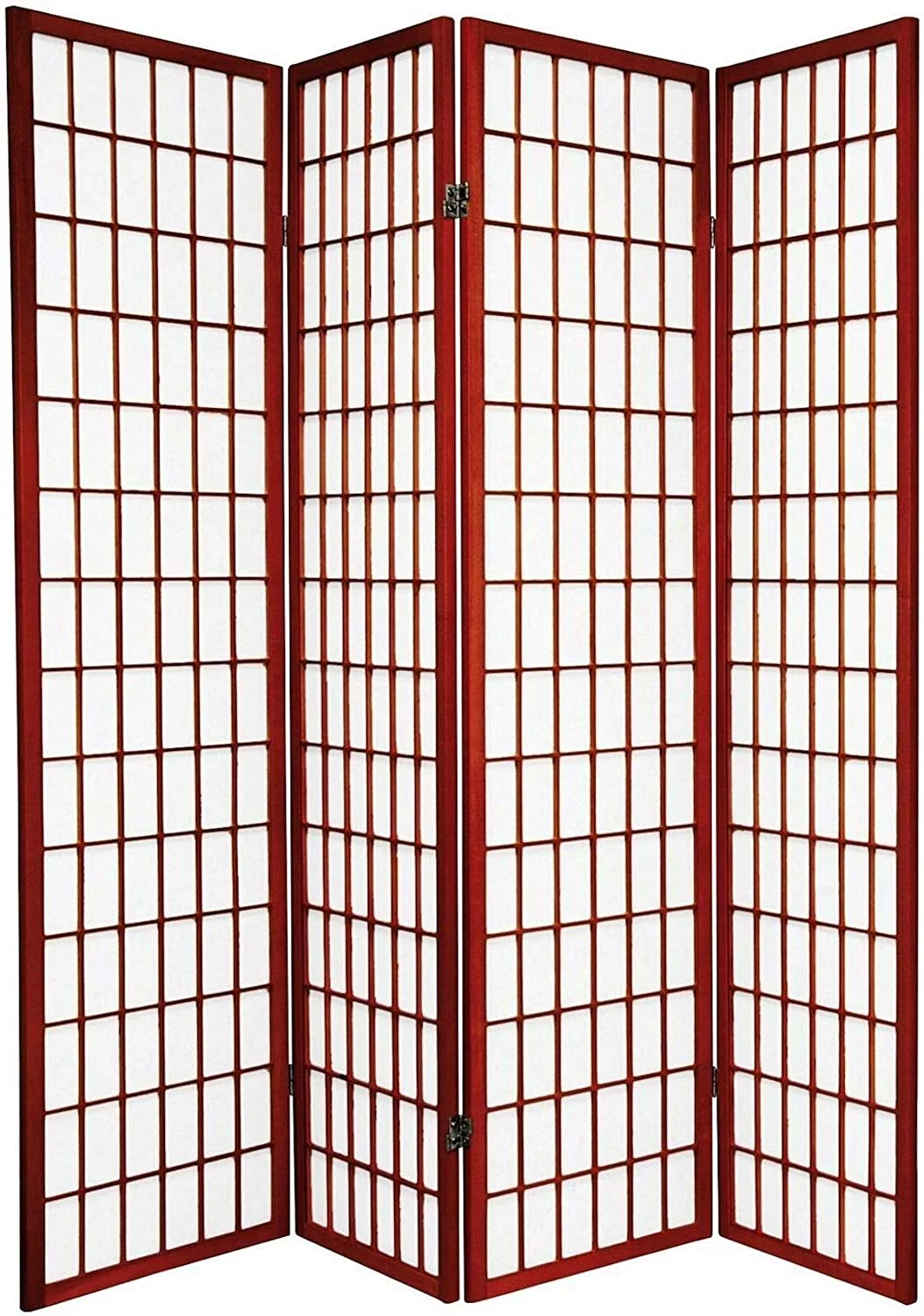 Legacy Decor 4 Panel Japanese Oriental Style Room Screen Divider Cherry Color