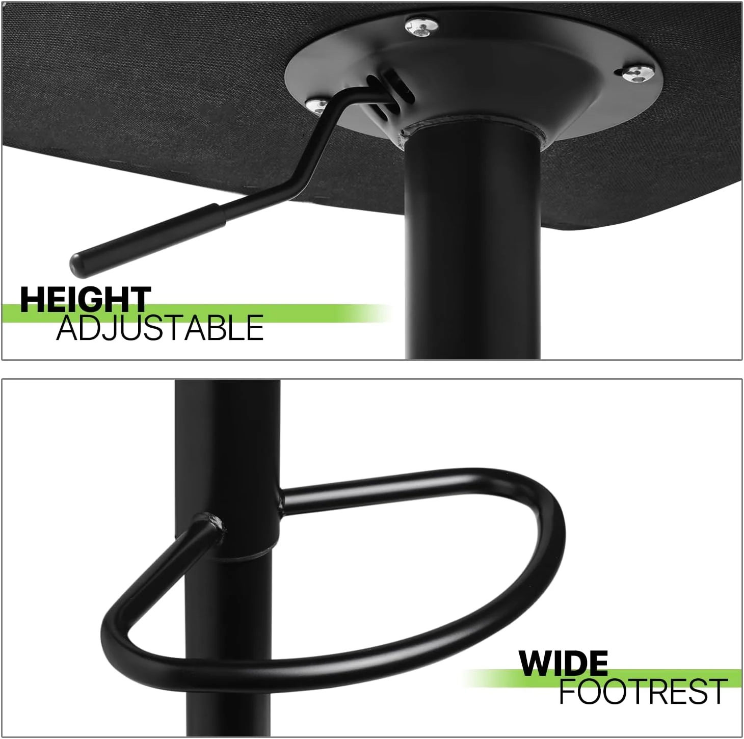 Square Back Bar Stool Set Of 2 Blue Counter Height Barstools Swivel PU Leather Bar Chairs Home Kitchen Stools